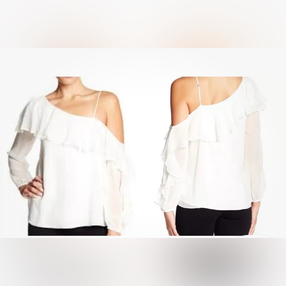 Haute Hippie NWT off shoulder black ruffle blouse. Nordstrom ex sm /sm reg $345 - Picture 5 of 10
